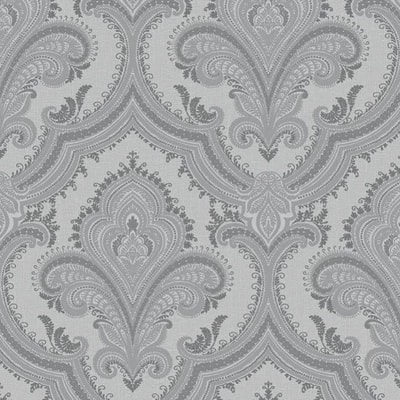 Designs Direct Traditional Damask Wallpaper, Size: Sample, Color: Gray ...