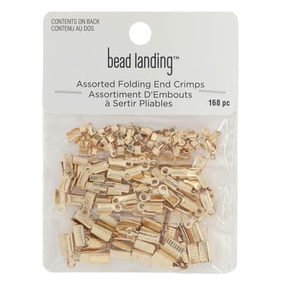 Mixed Gold Folding End Crimps, 168ct. by Bead Landing™ image