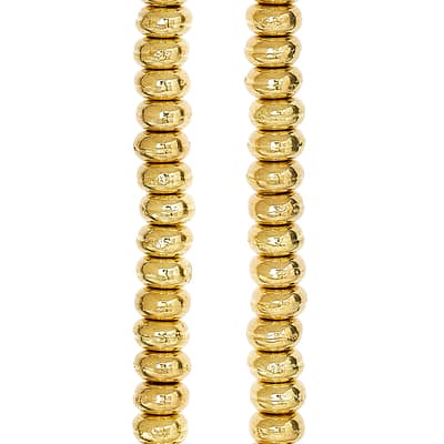 Gold Toned Metal Rondelle Beads, 4mm by Bead Landing™ image