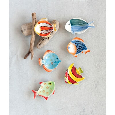 Hello Honey® Mini Hand-Painted Stoneware Fish Dish Set | Michaels