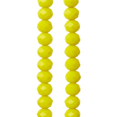 Yellow Glass Faceted Rondel Beads, 7mm by Bead Landing™ image
