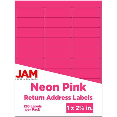 JAM Paper Standard Mailing Return Address Labels, Color: Neon Pink ...