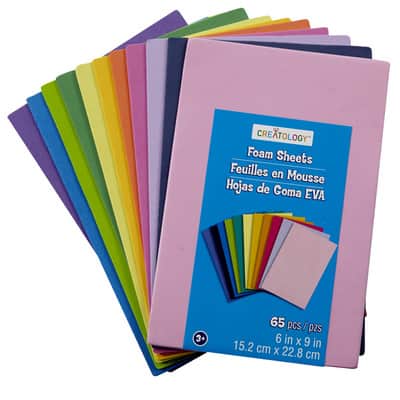 Brights 6" x 9" Foam Sheets Value Pack by Creatology™, 65 Sheets image