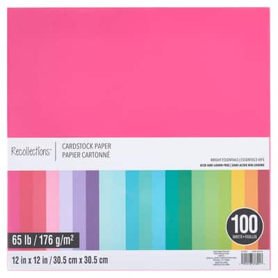 Bright Essentials 12" x 12" Cardstock Paper Pack by Recollections™, 100 Sheets image