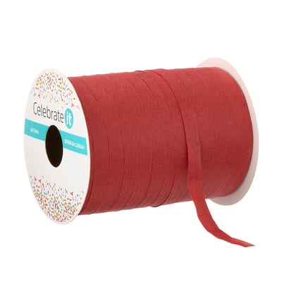 75yd. Raffia Ribbon by Celebrate It™, Color: Red | Michaels