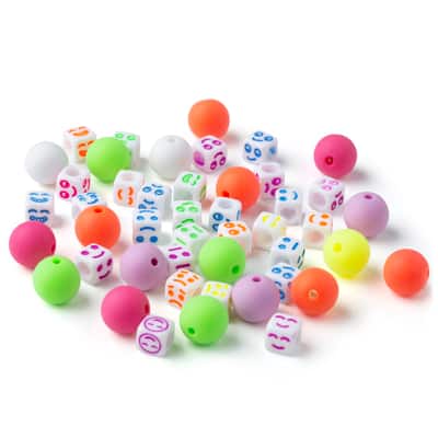 Neon Emoji Bead Mix by Creatology™ image