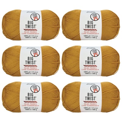 Buy in Bulk - 6 Pack: Big Twist® Value Pound+ Yarn, Color: Mustard