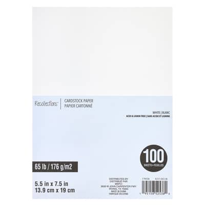 5.5" x 7.5" Cardstock Paper by Recollections™, 100 Sheets image