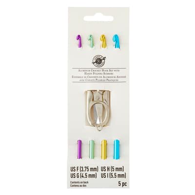 Aluminum Crochet Hook Set with Scissors by Loops & Threads® image