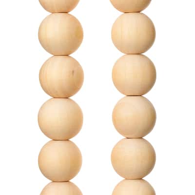 Natural Wooden Round Beads, 15mm by Bead Landing™ image
