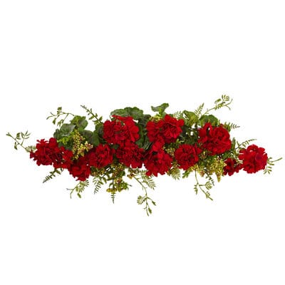 32” Red Geranium and Berry Swag | Michaels