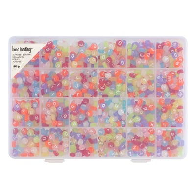 Translucent Alphabet Round Beads, 7mm by Bead Landing™ image