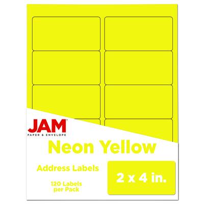 JAM Paper Standard Address Labels, 120ct., Color: Neon Fluorescent ...
