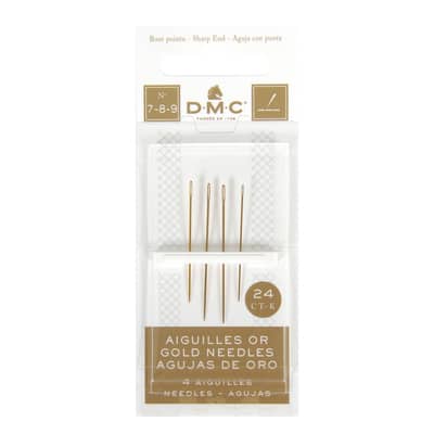 Gold Embroidery Needles, Size 7,8,9