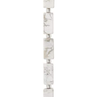 White Large Howlite Rectangle Beads, 16mm by Bead Landing™ image