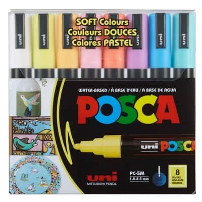 Uni Posca PC-5M Soft Color Medium Tip Marker Set image