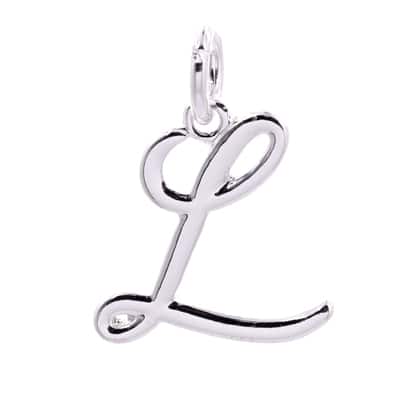 Silver Plated Script Letter Charm by Bead Landing™, Color: L | Michaels