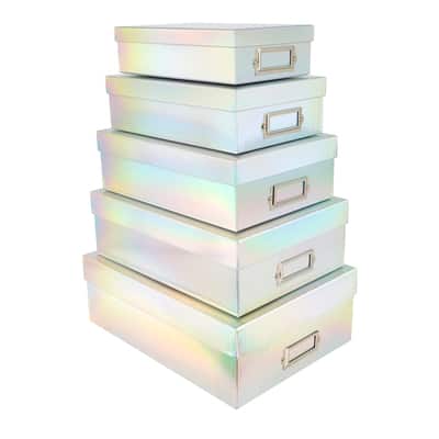 Nested Photo Boxes by Simply Tidy®, Color: Iridescent | Michaels