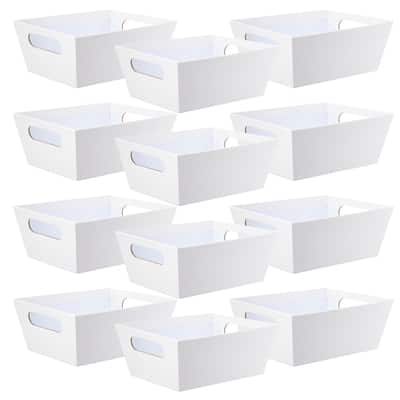 Buy in Bulk - 12 Pack: White Basket with Handles by Celebrate It