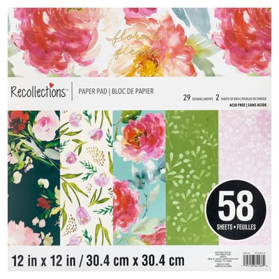 Florals Paper Pad by Recollections™, 12" x 12" image