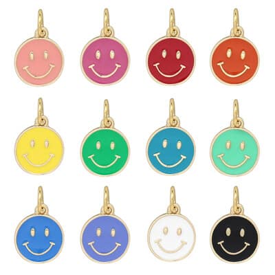 Enamel Smiley Face Charm Mix by Bead Landing™ image