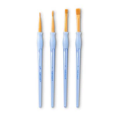 Craft Smart® Brush Set, Golden Taklon, 4 Pieces image