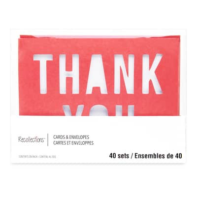 Thank You Cards & Envelopes by Recollections™, 5.5" x 4.2"