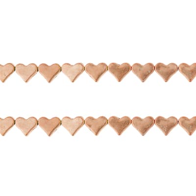Rose Gold Metal Heart Beads, 6mm by Bead Landing™