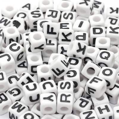 Black & White Alphabet Beads by Creatology™, 6.5mm image