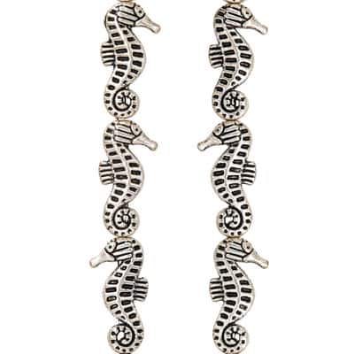 Antique Silver Seahorse Metal Beads, 21mm by Bead Landing™ image