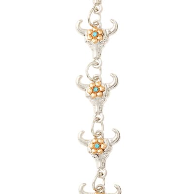 Rhodium Bullhead Metal Beads by Bead Landing™ image