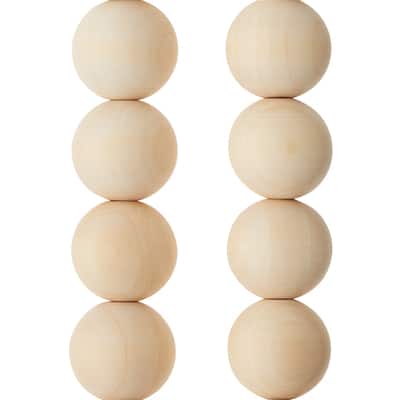 Raw Pine Wood Round Beads, 25mm by Bead Landing™ image