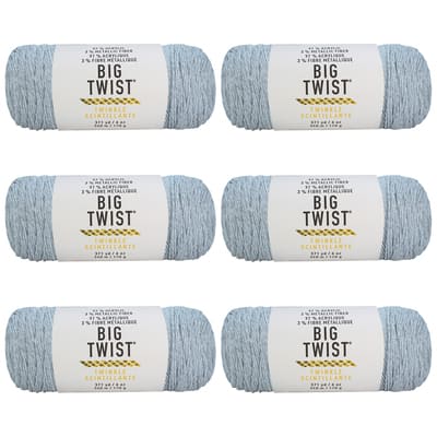 Buy in Bulk - 6 Pack: Big Twist® Twinkle Yarn, Color: Grey | Michaels