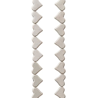Silver Metal Heart Beads, 6mm by Bead Landing™ image