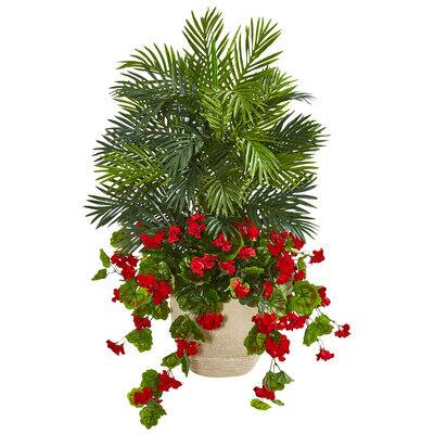 3.5ft. Geranium & Areca Palm Artificial Plant | Michaels