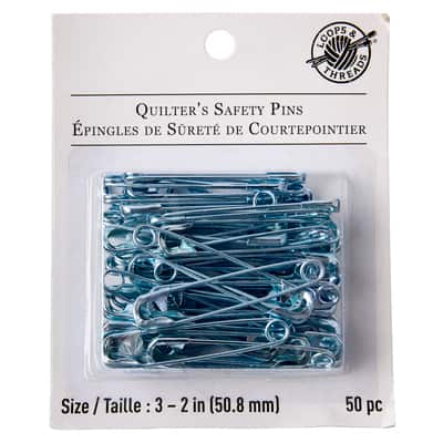 Épingles de sûreté pour courtepointe Loops & Threads, argentées, 5,1 cm image