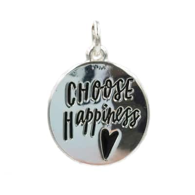Silver Plated Choose Happiness Charm by Bead Landing™ image
