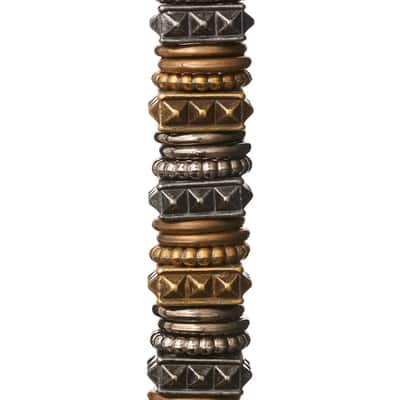 Metal-Plated Carved Acrylic Mixed Rondelle Beads by Bead Landing™ image
