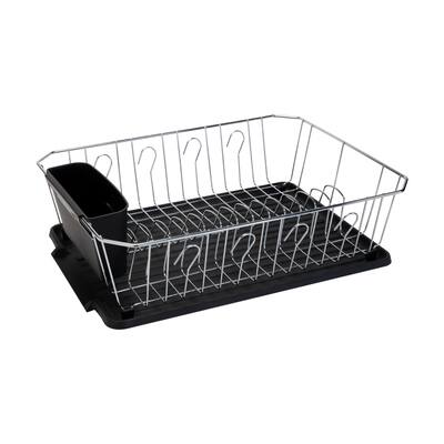 Kitchen Details Black 3-Piece Chrome Dish Rack Set | Michaels