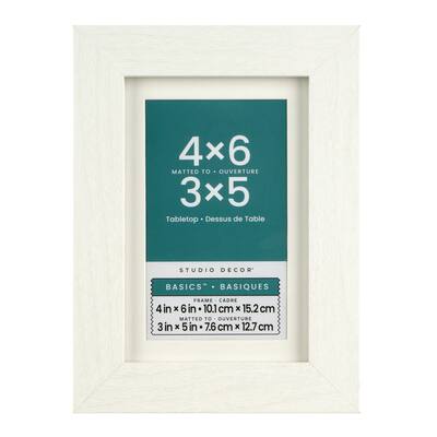 Basics™ White Tabletop Frame with Mat by Studio Décor®, Size: 4