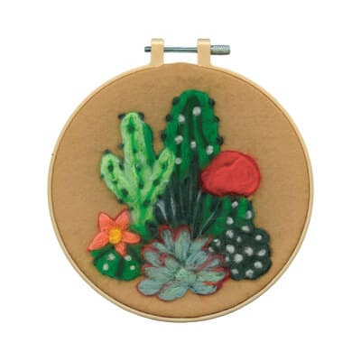 6" Cactus Needle Felting Kit with Hoop by Loops & Threads® | Michaels