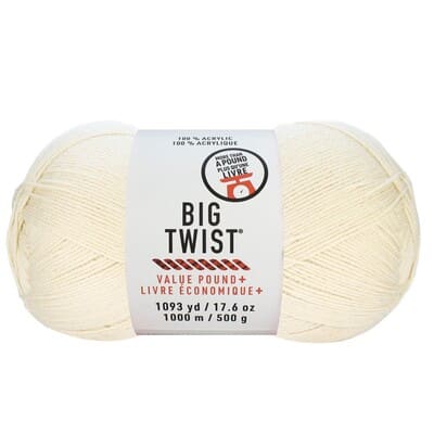 Big Twist® Value Pound+ Yarn, Color: Ivory | Michaels