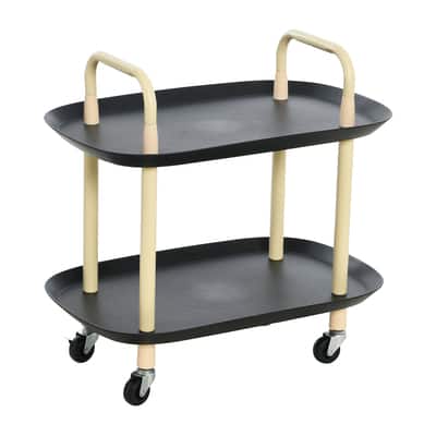Hello Honey® Main + Mesa™ 2-Tier Modern Plastic and Metal Trolley ...
