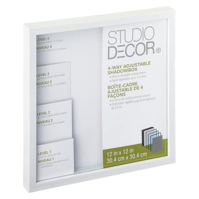 12" x 12" White Adjustable-Depth Shadow Box by Studio Décor® image