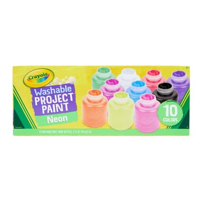 Crayola Neon Washable Kids Paint Set, 10ct. image
