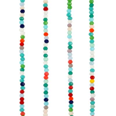 Multicolor Faceted Glass Rondelle Beads, 3mm by Bead Landing™ image