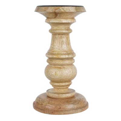 Wood Carved Pillar Candle Holder by Ashland® image