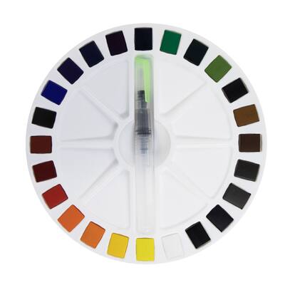 Watercolor Half-Pan Set with Water Brush by Artist's Loft™