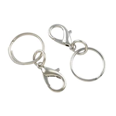 Rhodium Lobster Claw Key Rings by Creatology™ image