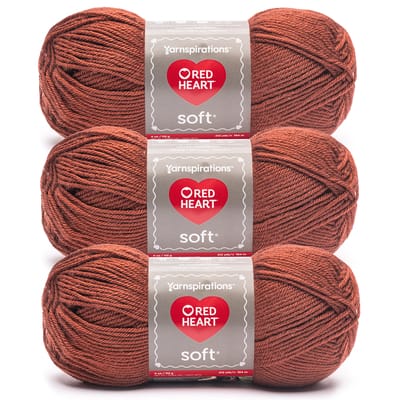 3 Pack Red Heart® Soft™ Solids Yarn, Color: Rust | Michaels